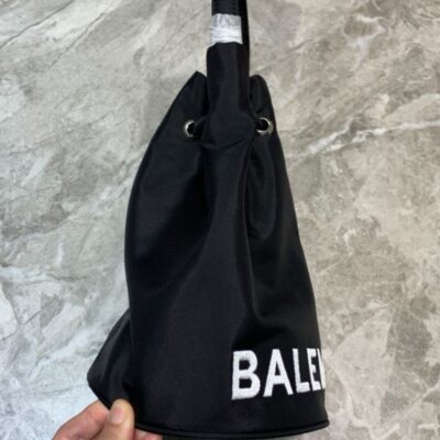 Balenciaga Wheel XS Drawstring Bucket Black