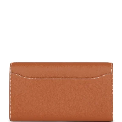 Hermès Constance Go Epsom Geldbörse in Gold mit goldfarbenen Metallbeschlägen