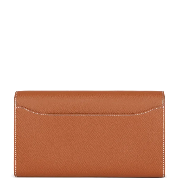 Hermès Constance Go Epsom Geldbörse in Gold mit goldfarbenen Metallbeschlägen