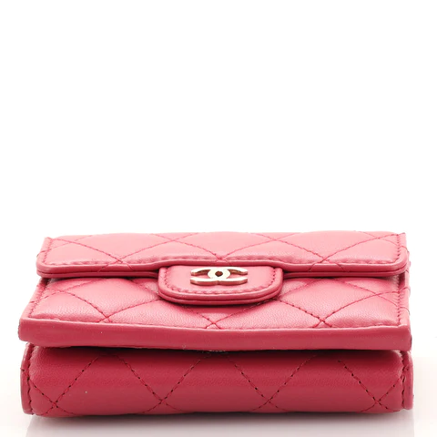 Chanel Classic Trifold Flap Wallet Quilted Lambskin Small