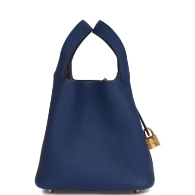 53948d4c4b87498eb05daa2799878557 Hermès Picotin Lock 18 Bleu Saphir Clemence Gold Hardware