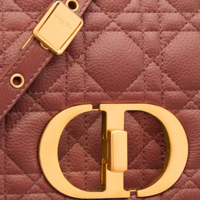 MEDIUM DIOR CARO BAG Rust-Colored Supple Cannage Calfskin