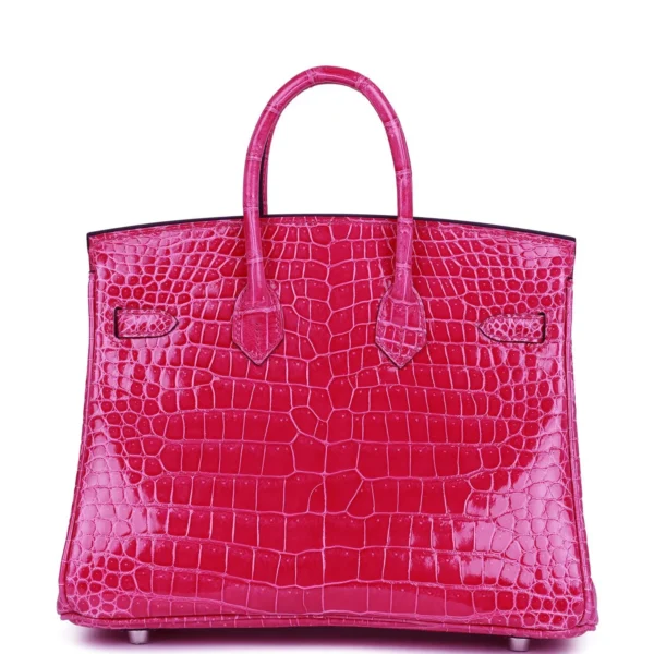 5457f5ba520174caeee62336dc2faf44 Hermès Birkin 25 Rose Mexico Shiny Porosus Crocodile Palladium Hardware