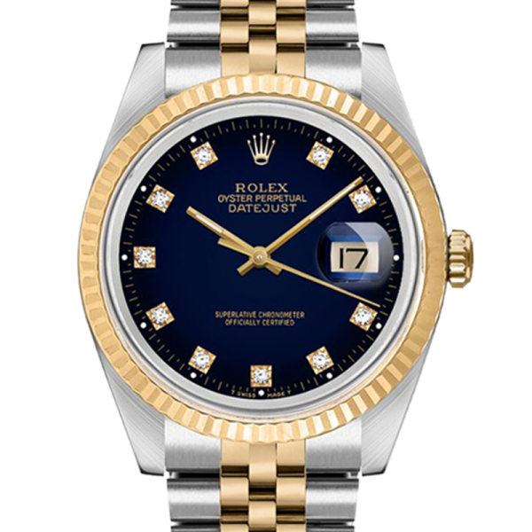 Rolex Datejust 16233BLDJ 36MM Blue Vignette Dial Silver-tone Case