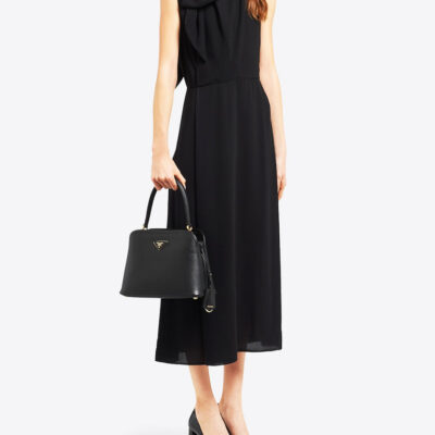 Prada Medium Saffiano Leather Prada Matinée Bag in Black