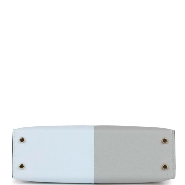 Hermès Special Order (HSS) Kelly Sellier 20 Casaque Bleu Brume and Gris Meyer Epsom Permabrass Hardware