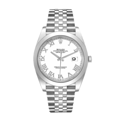 ساعة رولكس Datejust m126300-0016 41MM مينا باللون الأبيض بعلبة فضية