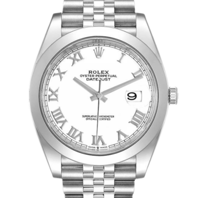 ساعة رولكس Datejust m126300-0016 41MM مينا باللون الأبيض بعلبة فضية