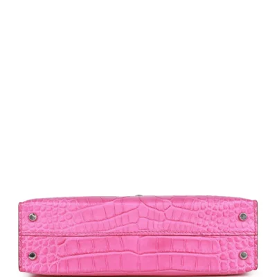 Hermès Kelly Sellier 20 Rose Shocking Matte Alligator Palladium Hardware