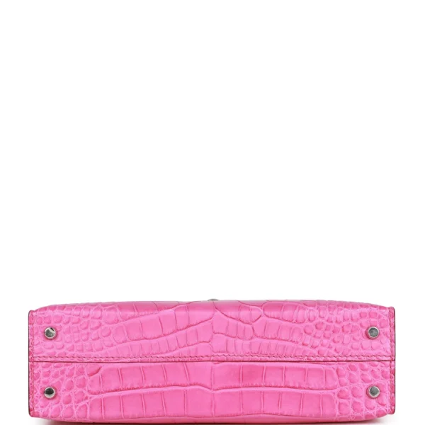 Hermès Kelly Sellier 20 Rose Shocking Matte Alligator Palladium Hardware
