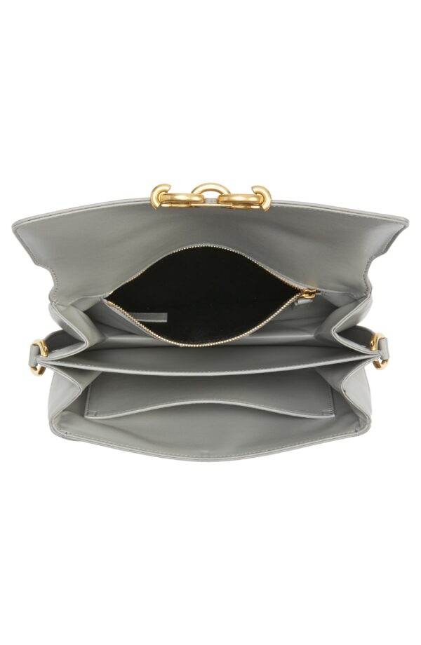 YSL Le Maillon Satchel in Smooth Leather in Grey