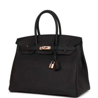 爱马仕 Birkin 35 黑色 Togo 皮革 Rose 金色五金 包