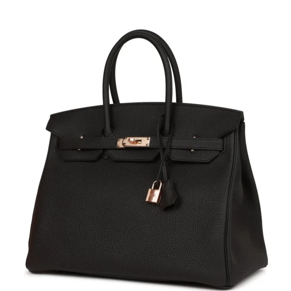 爱马仕 Birkin 35 黑色 Togo 皮革 Rose 金色五金 包