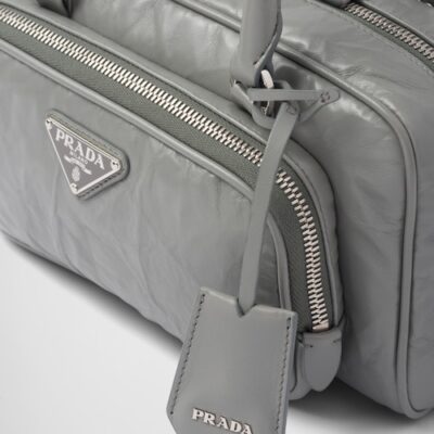 Prada Antique nappa leather multi-pocket top-handle bag - Slate Gray