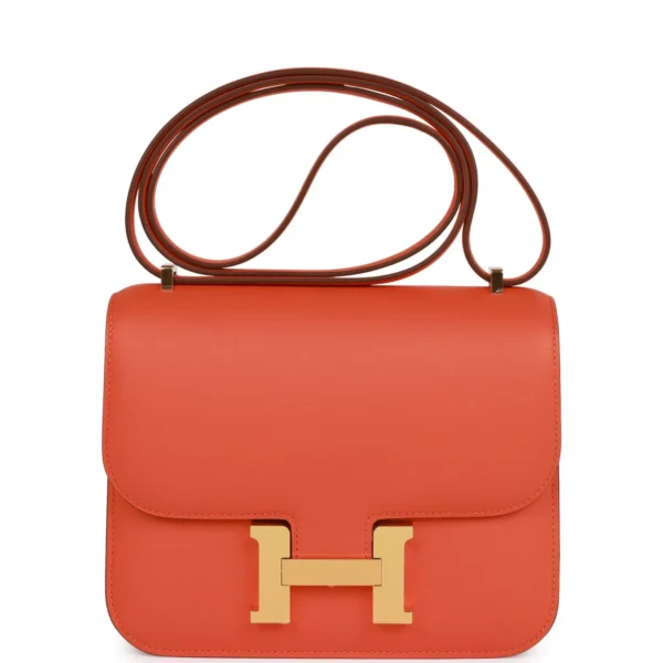 586274af9e45a56b4c16dbb953e578d5 Hermès Constance 18 Orange Swift Gold Hardware