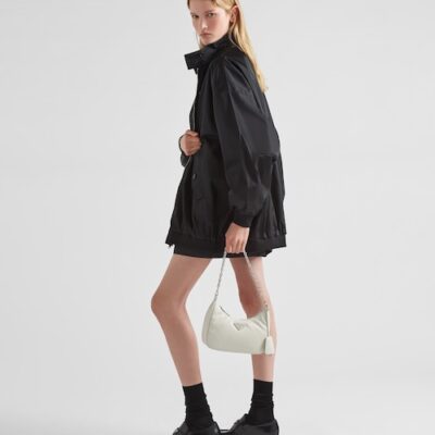 Padded nappa-leather Prada Re-Edition shoulder bag - White