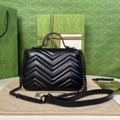Gucci GG Marmont Mini Top Handle Bag Black