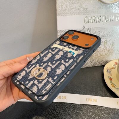 Dior Card Holder Fabric Full-Cover Phone Case