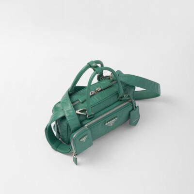 حقيبة برادا Antique multi-جيب top-handle Sage من جلد نابا باللون الأخضر