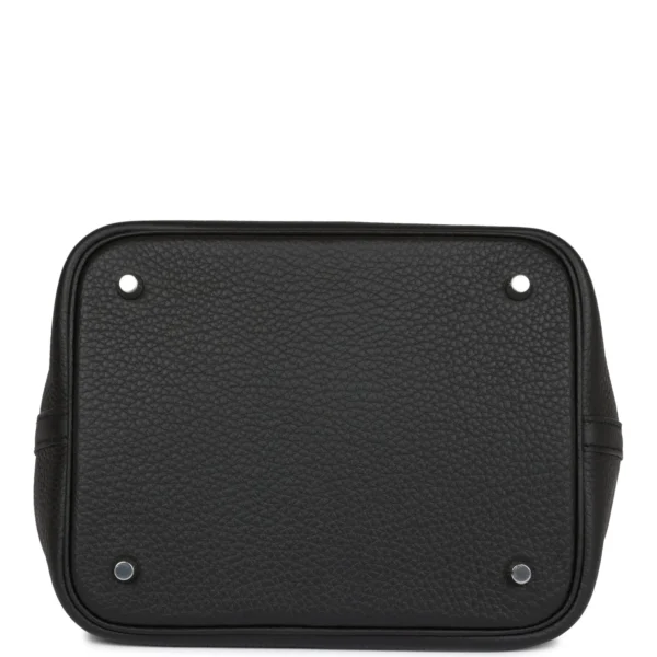 Hermès Black Clemence Picotin Lock 22cm Palladium Hardware