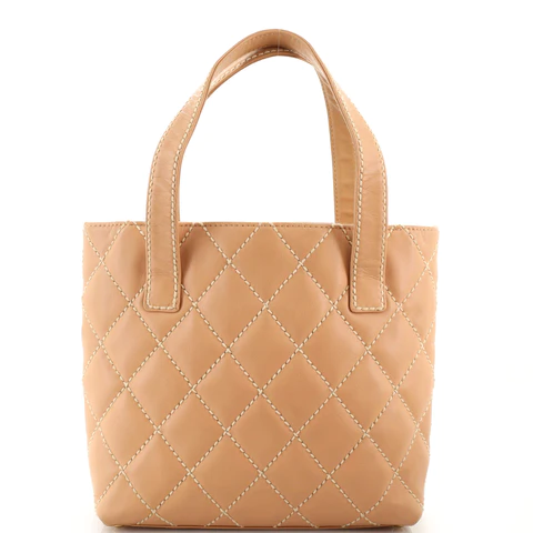 Chanel Surpique Tote Quilted Leather Small