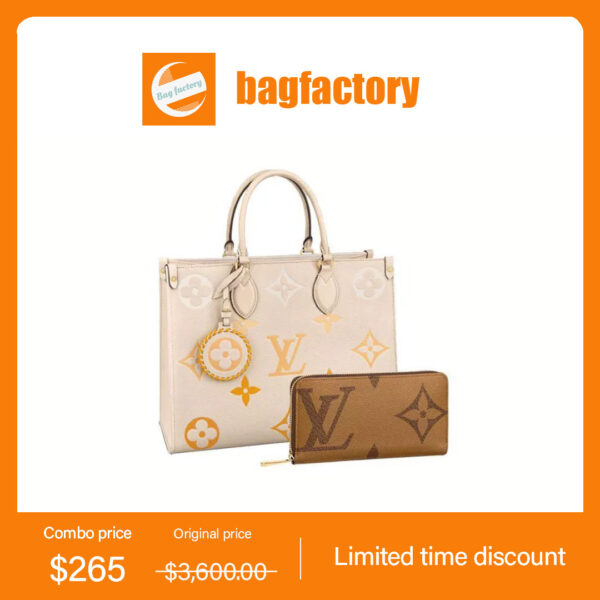 LOUIS VUITTON On-the-go MM long wallet 2-piece set deals Ref:M45717+M69353