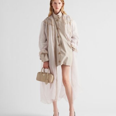Prada Small antique nappa leather top handle bag - Desert Beige