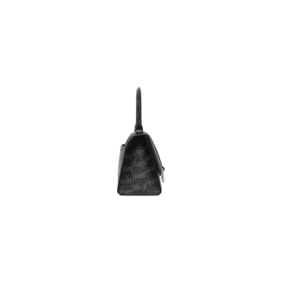 WOMEN'S HOURGLASS SMALL HANDBAG BB MONOGRAM COATED CANVAS IN BLACK