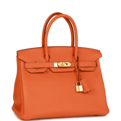 Hermès Birkin 30 Orange Clemence Gold Hardware