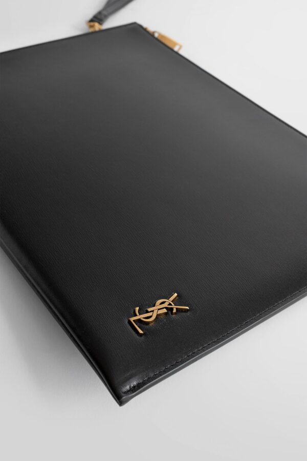 YSL Tiny Cassandre Zip Tablet Holder in Shiny Leather