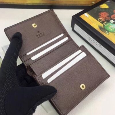 Gucci Ophidia GG card case 523155 Dark Coffee