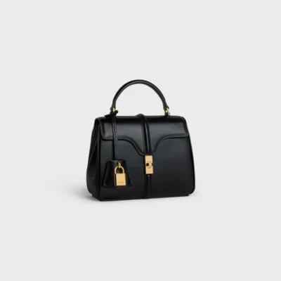 MINI 16 IN SATINATED CALFSKIN BLACK