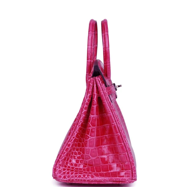 5c514f2db3346a308821450e603f6888 Hermès Birkin 25 Rose Mexico Shiny Porosus Crocodile Palladium Hardware
