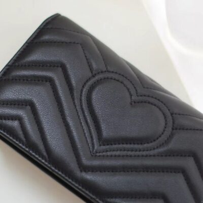 Gucci Marmont GG Mini Quilted Black Leather Cross Body Bag 488426 Black