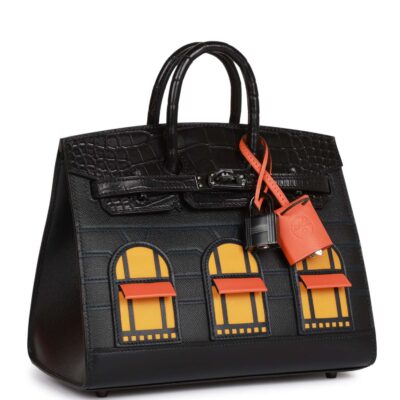 Hermès Sac Faubourg Birkin 20 So Black Matte Alligator Black Hardware