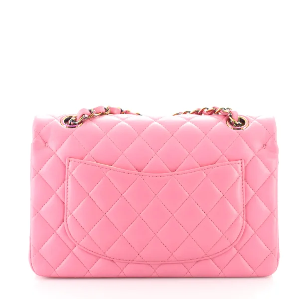 Chanel Classic Double Flap Bag Quilted Lambskin with Rainbow Hardware Small