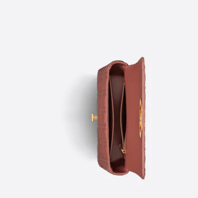 MEDIUM DIOR CARO BAG Rust-Colored Supple Cannage Calfskin