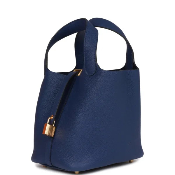 5cf2114cff2666f81c71c3d4ced6421b Hermès Picotin Lock 18 Bleu Saphir Clemence Gold Hardware