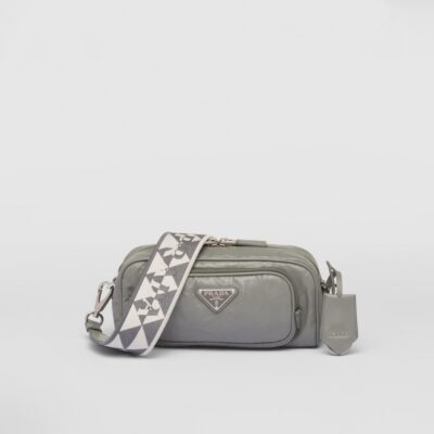 Prada 纳帕皮革 复古 皮革 multi-pocket Slate 灰色 肩背包