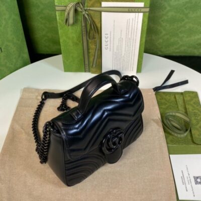 Gucci GG Marmont Mini Top Handle Bag Black