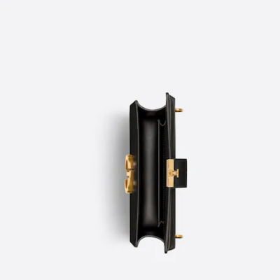 30 MONTAIGNE EAST-WEST BAG WITH CHAIN Black Calfskin