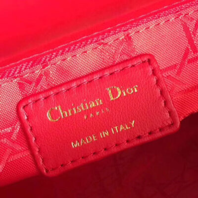 Dior Lady Dior Mini Chain Bag In Red Lambskin