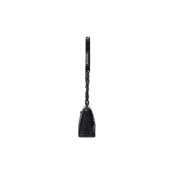 60ca30deb7ba396b1a6bda43832ce06d WOMEN'S DOWNTOWN SMALL SHOULDER BAG WITH CHAIN CROCODILE EMBOSSED IN BLACK