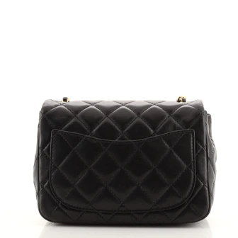 Chanel Pearl Crush Square Flap Bag Quilted Lambskin Mini