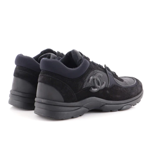 6150eb3b4746a288c30aec11faae2a70 Chanel Women's CC Low-Top Sneakers Suede with Leather and Nylon