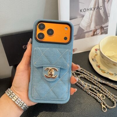 6157bbe2027e2bc7ef016e28a8844636aa1ff60246c6b9b97a75250297309302 Chanel Denim CC Crossbody iPhone Case with Card Slot