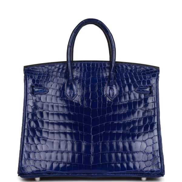 Hermès Birkin 25 Bleu Electric Shiny Niloticus Crocodile Palladium Hardware
