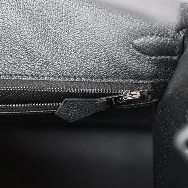 619f61e114a25368e6a6686177e9efc0 حقيبة هيرميس Birkin Sellier 25 من جلد إبسوم باللون الأسود مع إكسسوارات معدنية من البلاديوم