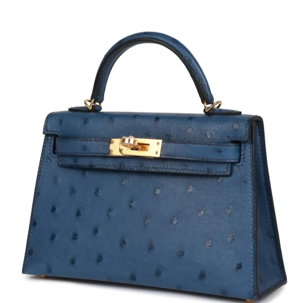 61e9752b9b04db68dfb667526b91d9a7 Hermès Kelly Sellier 20 Bleu Iris Ostrich Gold Hardware