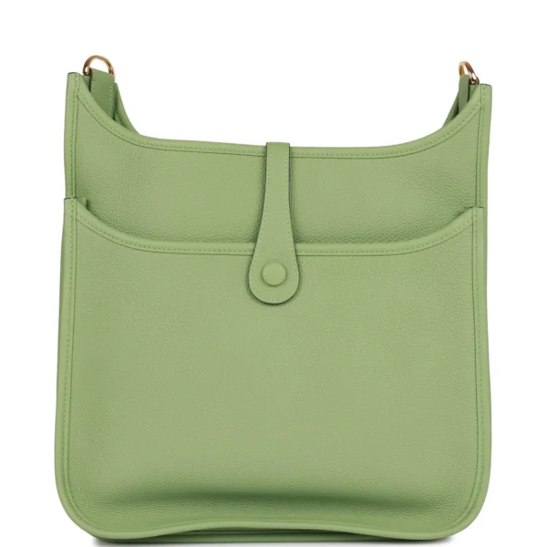 6239f9d01000929be3549b6be4d239cd Hermès Evelyne III PM Vert Criquet Clemence Gold Hardware